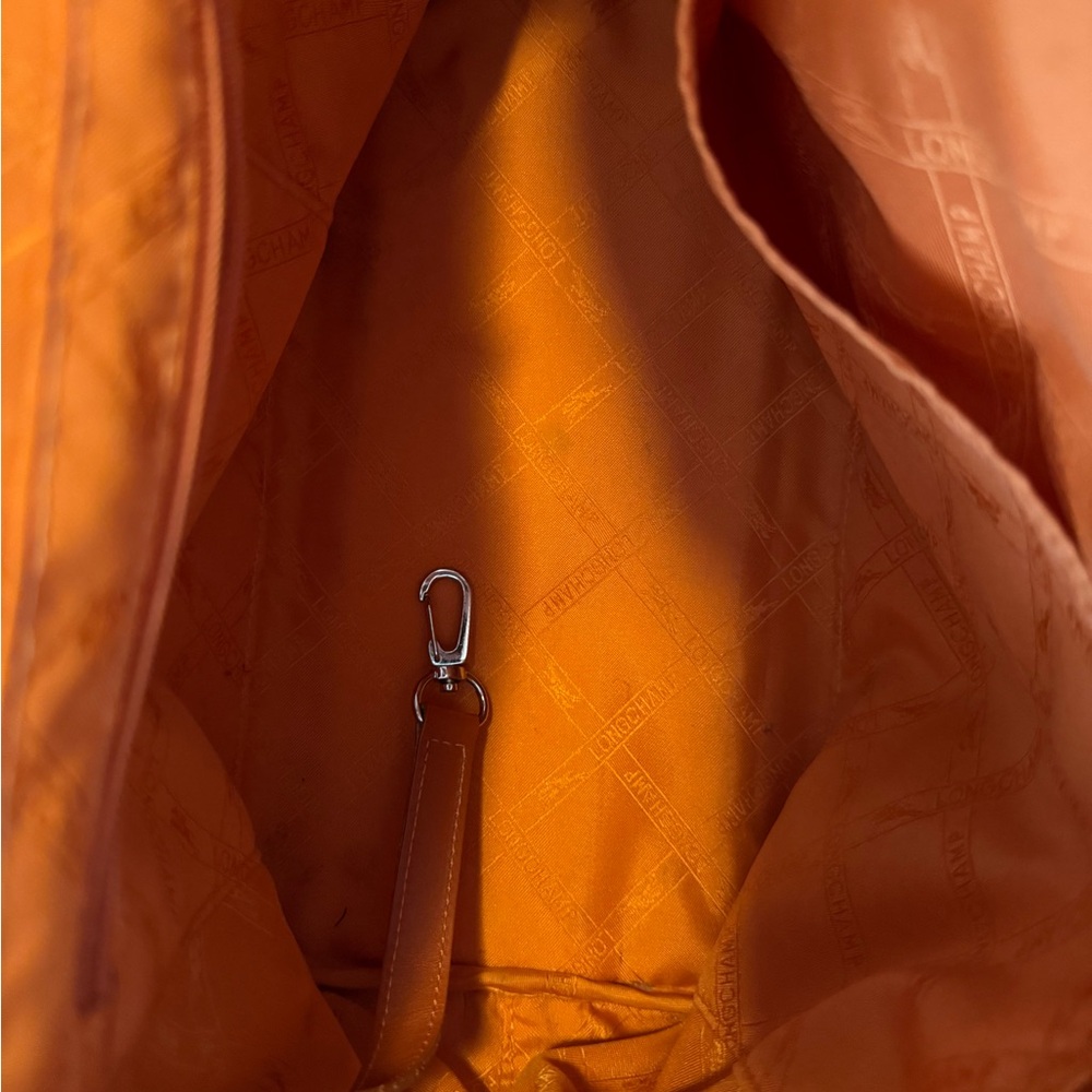 Elegant Brown Leather Longchamp Tote Bag - Picture 5 of 10